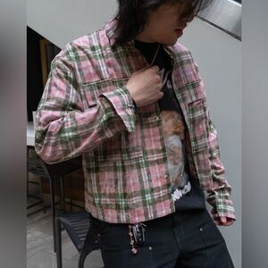 Saint Vanity Classic Logo Flannel Pink & Green Size M unisex